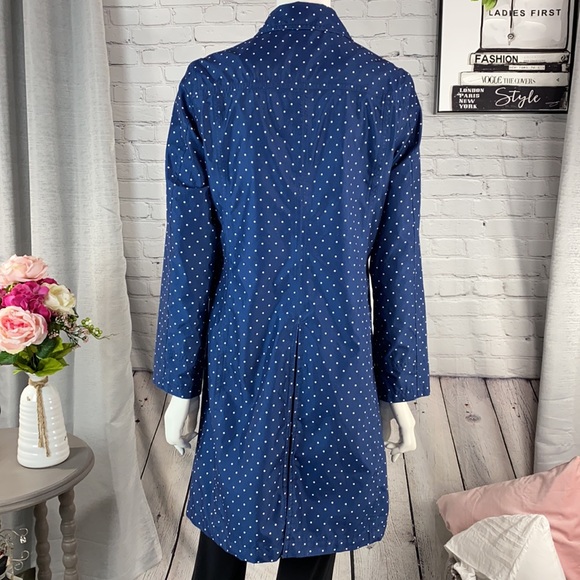 LANDS’ END Navy/White Dots Jacket Size: Small (6-8) - Picture 4 of 17